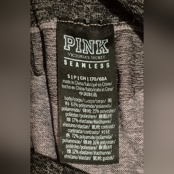PINK Victoria's Secret Gray and Pink Color-Block Leggings - Picture 5 of 7
